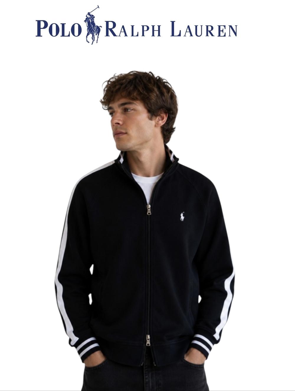 Vintage Polo Ralph Lauren Zip Front Cotton Knit Sweater  Jacket Men Size:M